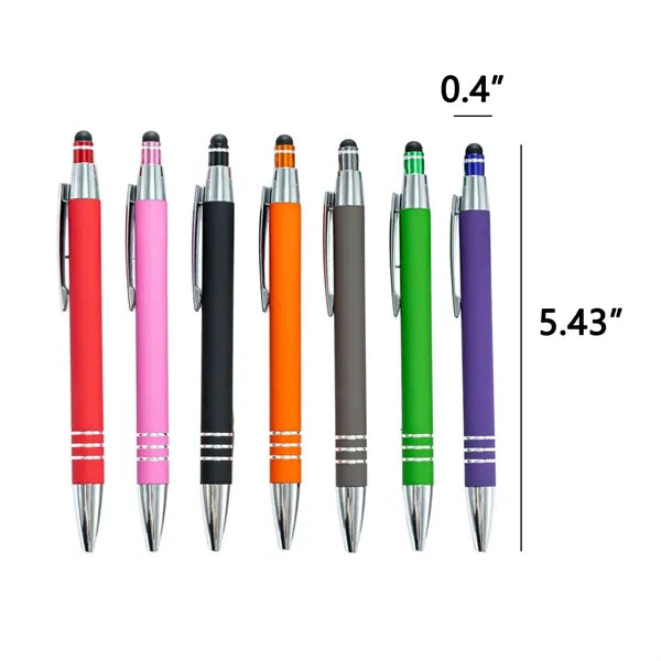 Soft Touch Metal Stylus Pen W/ Rubberized Finish