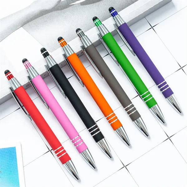Soft Touch Metal Stylus Pen W/ Rubberized Finish