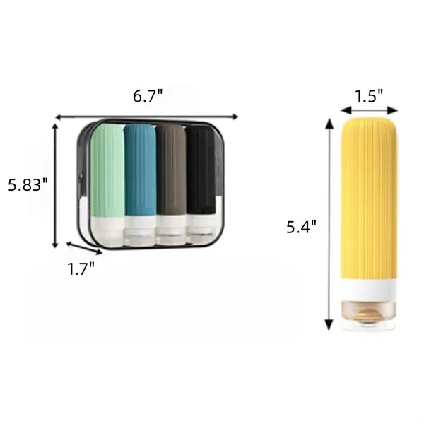 Travel Silicone Bottle Set Leakproof Toiletry Kit