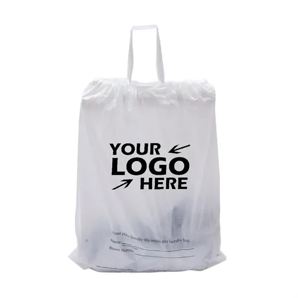 1.25 Mil Plastic Hotel Laundry Bag with Drawstring