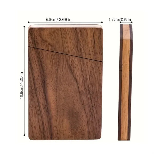 Solid Wood Business Card Holder Walnut Desk Organizer