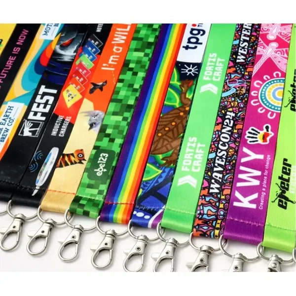 3/4" Full Color Dye Sublimated Lanyard with Clip Options