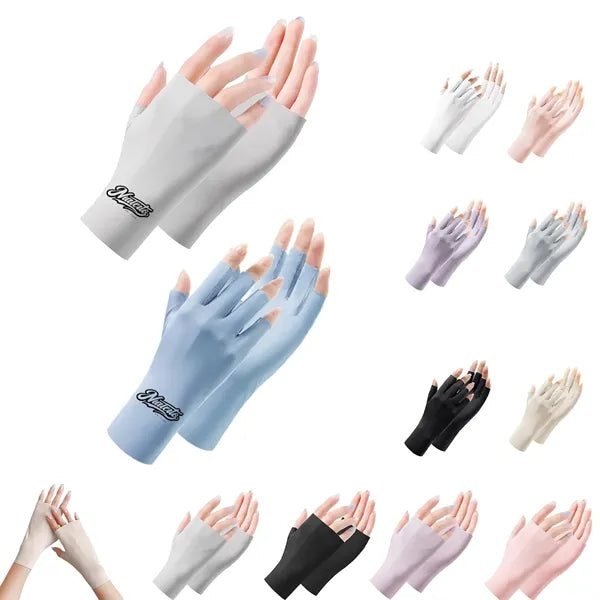 UV Protection Fingerless Gloves Custom Logo Cooling Summer
