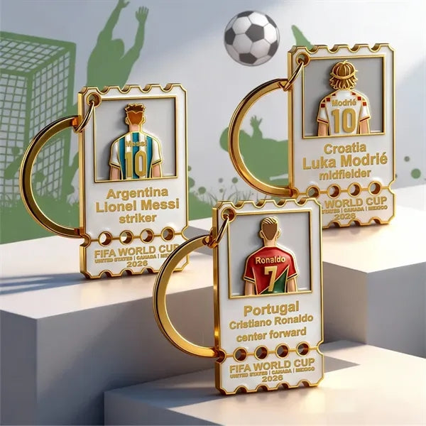 2026 World Cup Football Metal Keychain