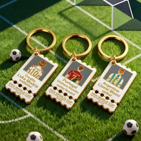 2026 World Cup Football Metal Keychain