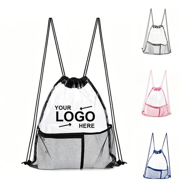 Water Resistant Clear Drawstring Bag