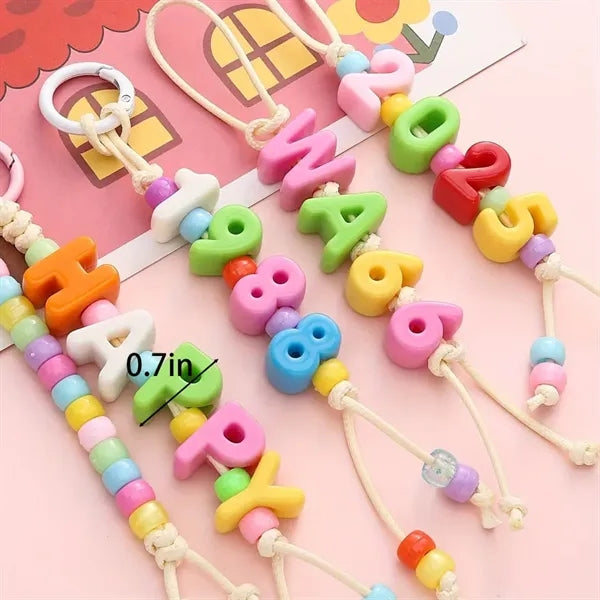 Colorful Personalized Acrylic Beaded Letters or DIY Rope Cha