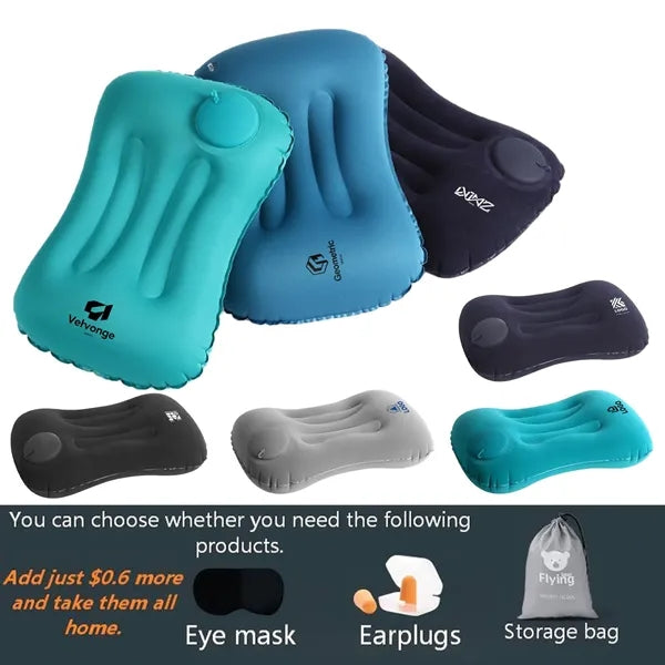 Portable Inflatable Pillow Travel Office Foldable Cushion