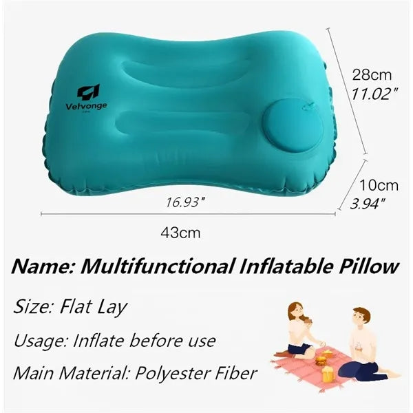 Portable Inflatable Pillow Travel Office Foldable Cushion