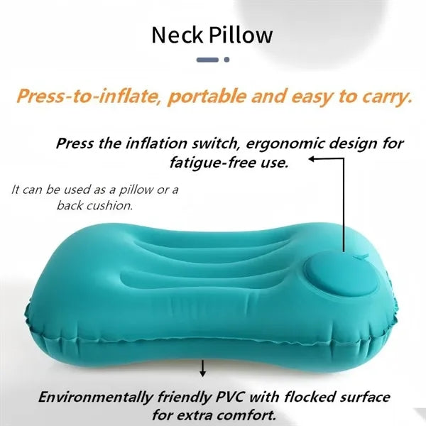 Portable Inflatable Pillow Travel Office Foldable Cushion