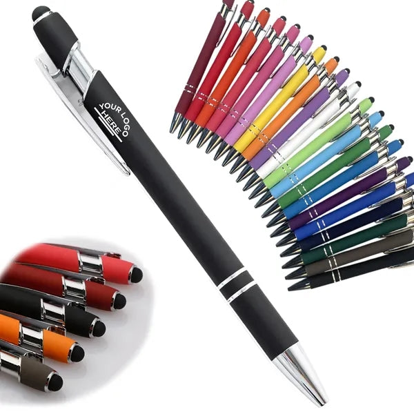 Rubberized Aluminum Stylus Ballpoint Pen