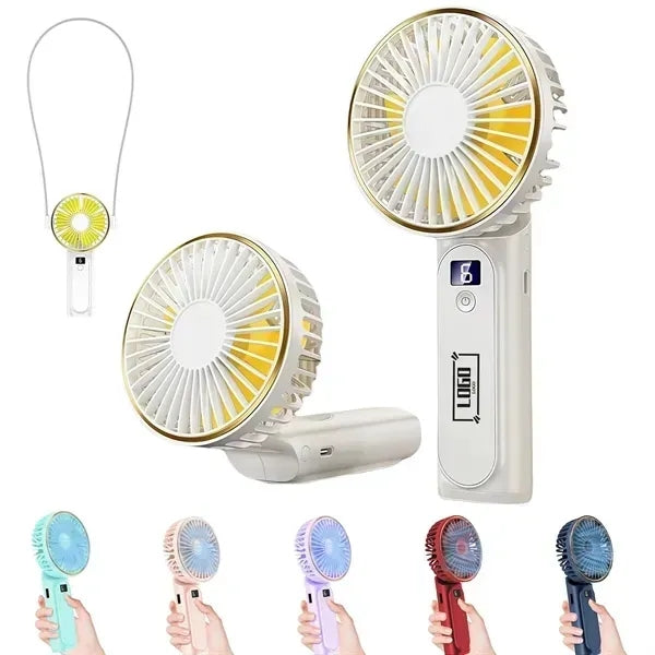 USB Foldable Handheld Fan With Digital Display
