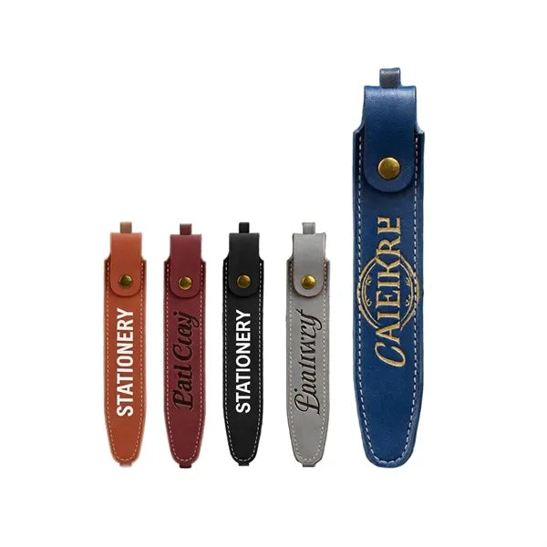 Vintage PU Leather Pen Pouch with Custom Logo