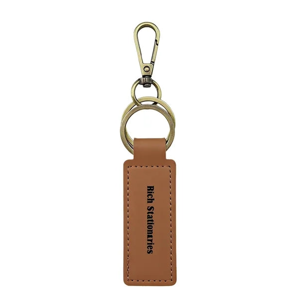 Promo PU Leather Car Keyring Custom Laser Engrave