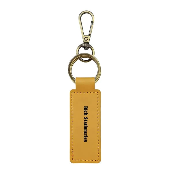 Promo PU Leather Car Keyring Custom Laser Engrave