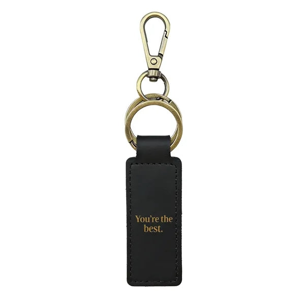 Promo PU Leather Car Keyring Custom Laser Engrave