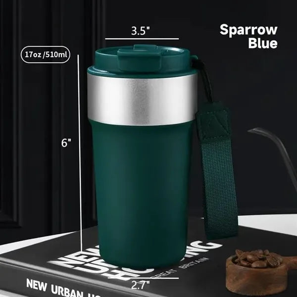 Portable 17oz Stainless Steel Straw Water Cup with Lid