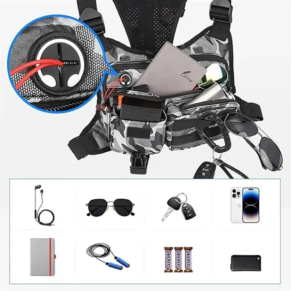 Running Vest Tactical Chest Bag For Gym Hiking Cycling