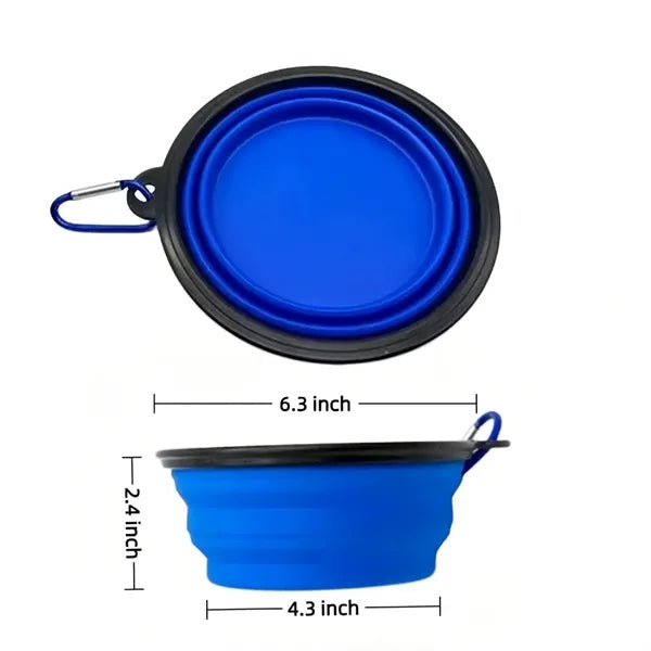 Portable Collapsible Pet Bowls with Carabiners