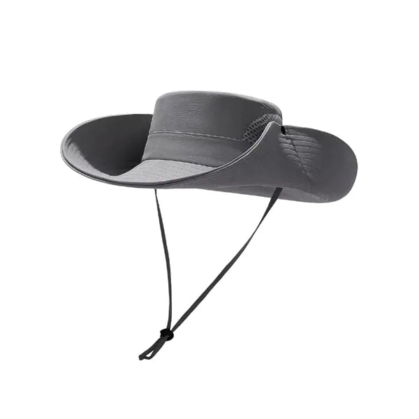 Wide Brim Fishing Sun Hat With Chin Cord