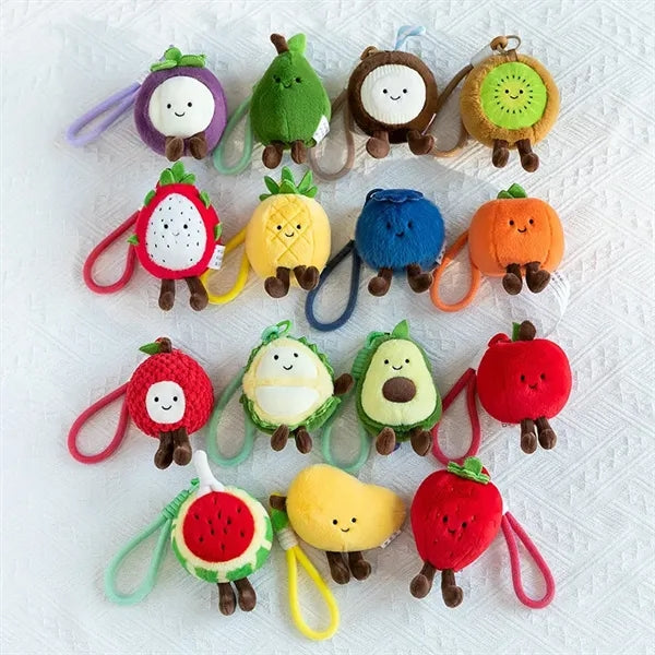 Fruit Plush Keychain with Lanyard