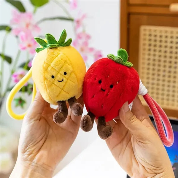 Fruit Plush Keychain with Lanyard