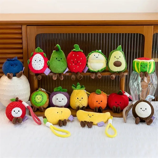 Fruit Plush Keychain with Lanyard