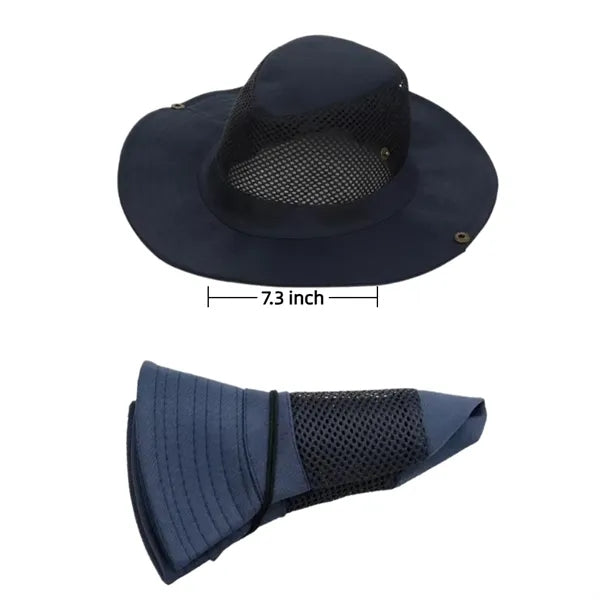 Summer Breathable Fishing Hat With Chin Cord