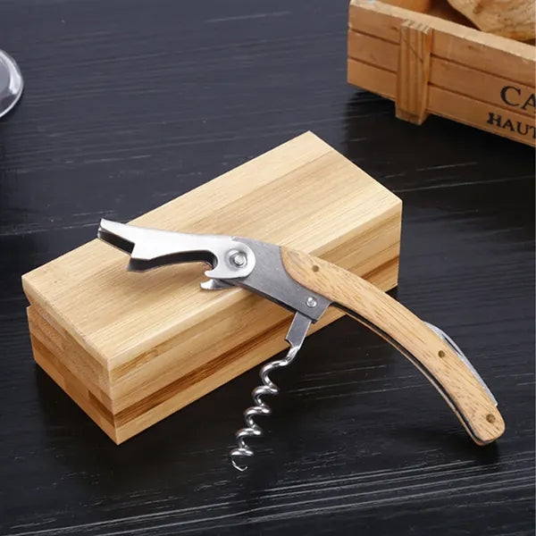 Professional Wood Handle Waiter's Corkscrew In Bamboo Box
