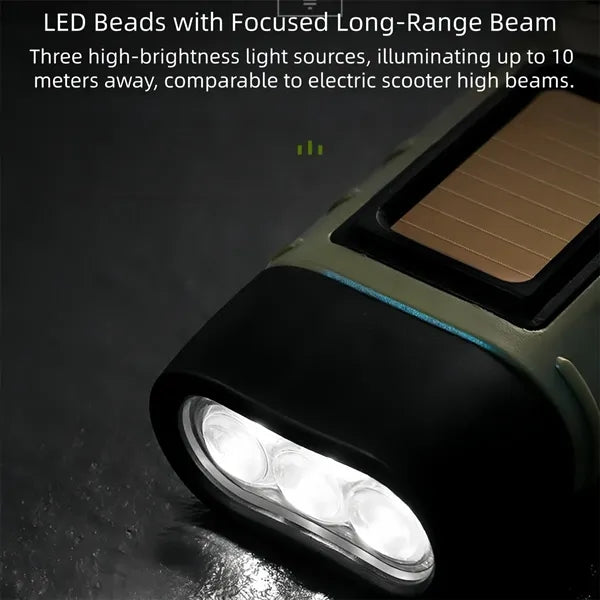 Solar Hand Flashlight Multi-Functional Camping Power Supply