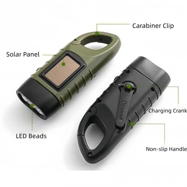 Solar Hand Flashlight Multi-Functional Camping Power Supply