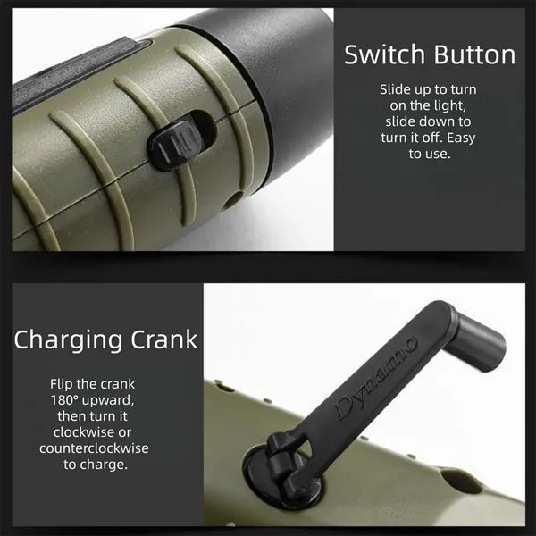 Solar Hand Flashlight Multi-Functional Camping Power Supply