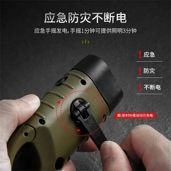 Solar Hand Flashlight Multi-Functional Camping Power Supply