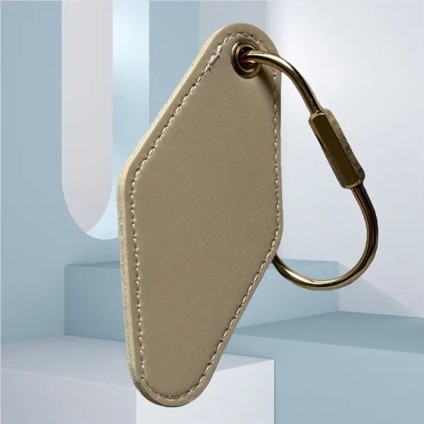 Rhombus-Shaped Leather Keychain