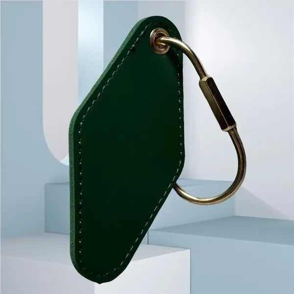 Rhombus-Shaped Leather Keychain