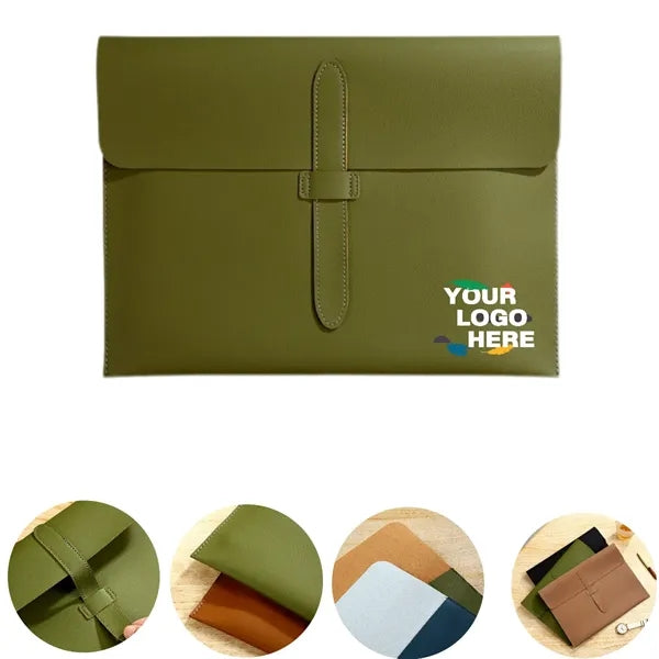 Leather Snap Closure File Bag