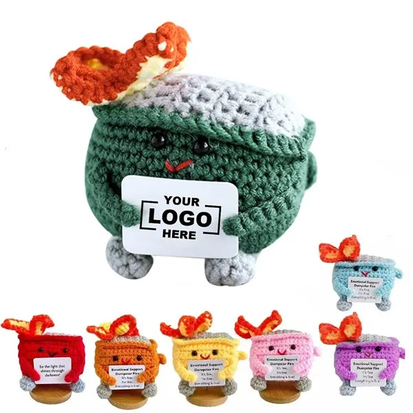 Crochet Yarn Desk Toy Trash Can Flame Decor