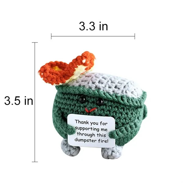 Crochet Yarn Desk Toy Trash Can Flame Decor