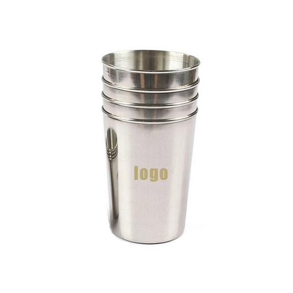 Stainless Steel Drinking Cup Set Including 4 Cu