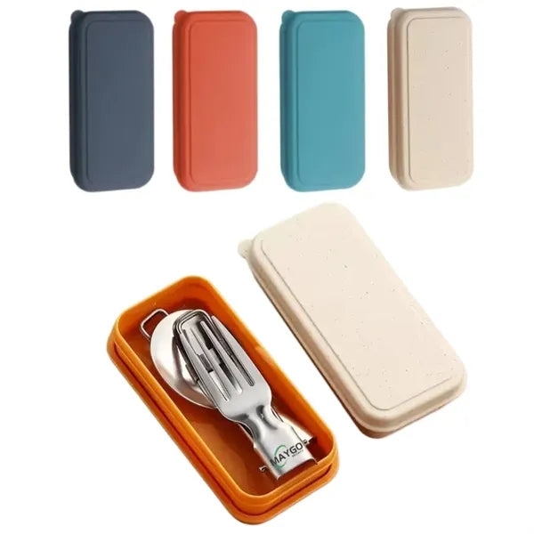 2Pcs Folding Camping Utensils Set With Case