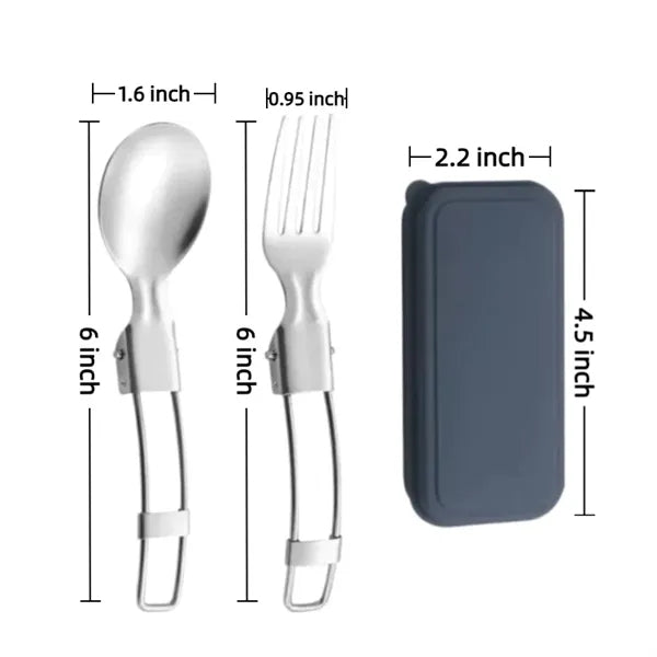 2Pcs Folding Camping Utensils Set With Case