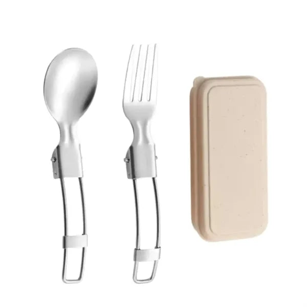 2Pcs Folding Camping Utensils Set With Case
