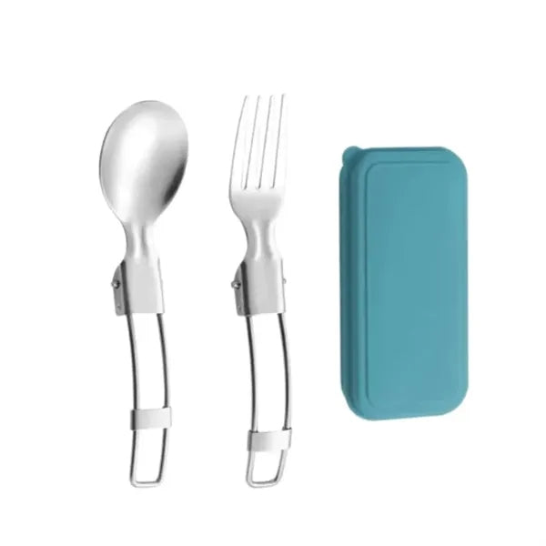 2Pcs Folding Camping Utensils Set With Case