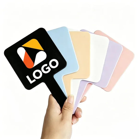 Square Multi-Color Handheld Makeup Mirror with Handle