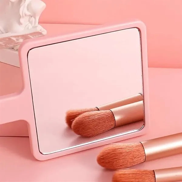 Square Multi-Color Handheld Makeup Mirror with Handle