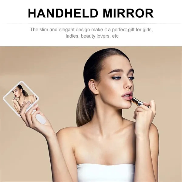 Square Multi-Color Handheld Makeup Mirror with Handle
