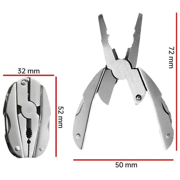 Polished 6-in-1 Mini Stainless Steel Multitool Pliers