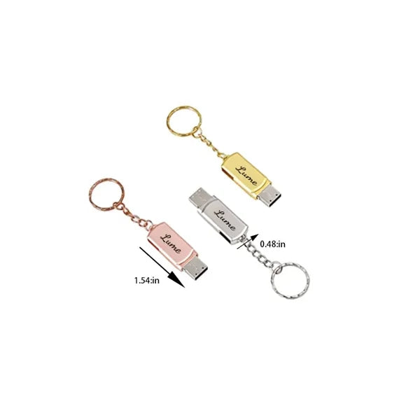 Swivel Metal USB Drive with Keychain