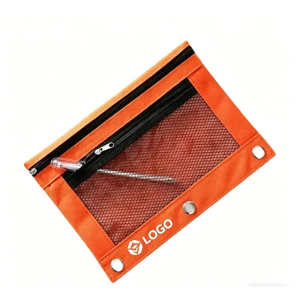 Large Cute Two ZIP File Pocket Document Bag Pencil Case