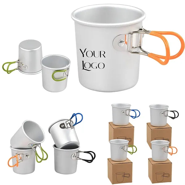 10oz Outdoor Aluminum Alloy Cup With Foldable Hnadle